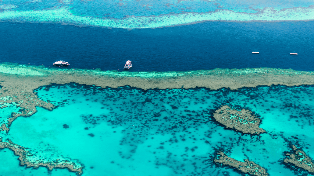 Aerial shot of the Great Barrier Reef